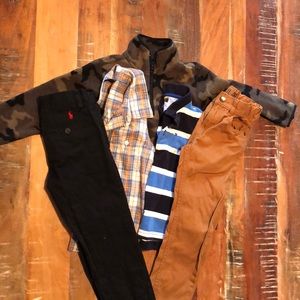 Size 4/4T Boys pants, shirt and fleece bundle